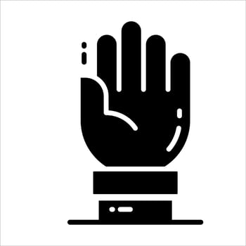 Icon of women rights, raised hand against women violence vector