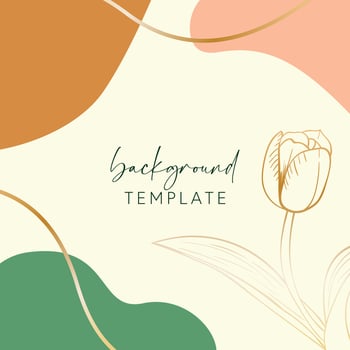 Abstract background vector template with geometric shapes and tulip flower. Good for social media posts, mobile apps, banner designs, online promotions and adverts. Floral vector background.