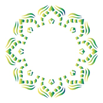 Mandala round frame with flowers and leaf vector