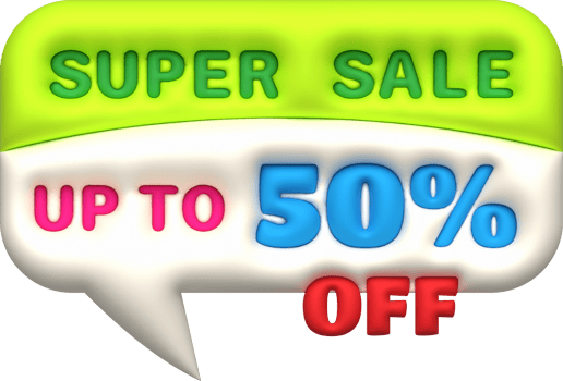 Sale banner design,Shopping deal offer discount,Super sale up to 50 percentage off.3d illustration png
