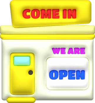 business opening hours icon shop e-commerce illustration 3d png