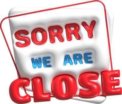 3D Sorry we are closed sign  icon shop e-commerce. Business closed banner. Close time element. png