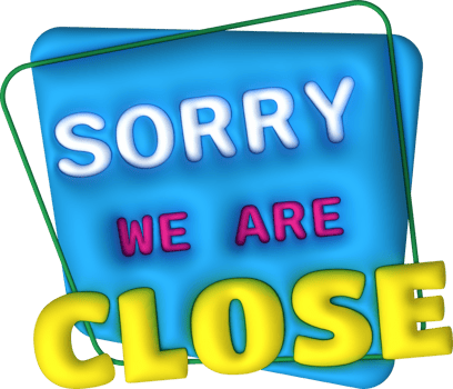 3D Sorry we are closed sign  icon shop e-commerce. Business closed banner. Close time element. png