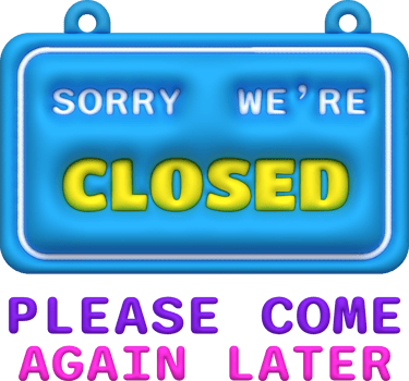 3D Sorry we are closed sign  icon shop e-commerce. Business closed banner. Close time element. png