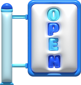 business opening hours icon shop e-commerce illustration 3d png