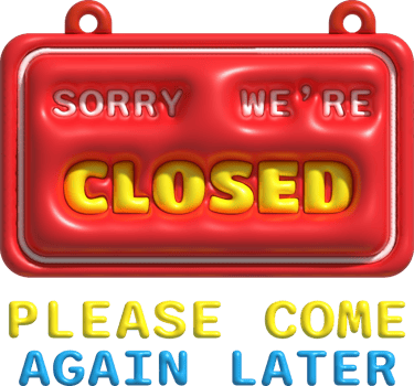 3D Sorry we are closed sign  icon shop e-commerce. Business closed banner. Close time element. png
