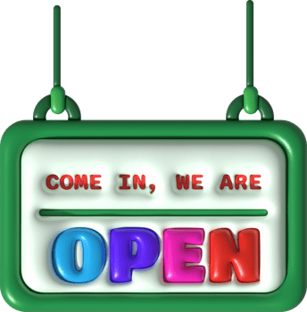 business come we are opening hours icon e-commerce illustration 3d png