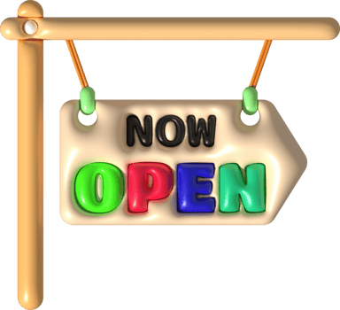 business opening hours icon shop e-commerce illustration 3d png