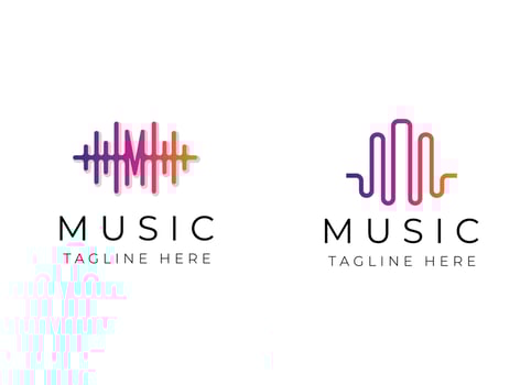 Pulse music element logo. Music Logo Design. Singer, recording, record logo vector. vector