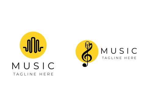 Pulse music element logo. Music Logo Design. Singer, recording, record logo vector. vector