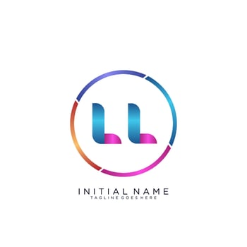 Letter LL colorfull logo premium elegant template vector