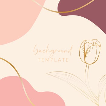 Abstract background vector template with geometric shapes and tulip flower. Good for social media posts, mobile apps, banner designs, online promotions and adverts. Floral vector background.