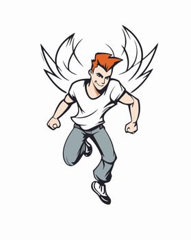 ginger boy with wings vector
