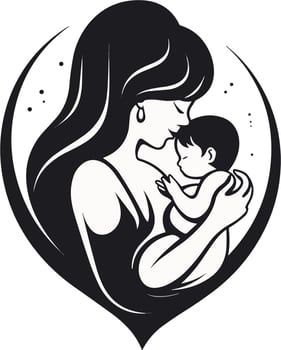 mother holding her baby vector