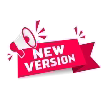 Banner ribbon new version concept. Modern style vector design.