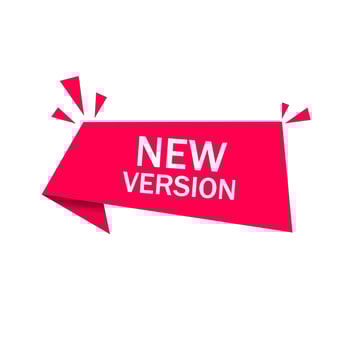 New version banner design template. Vector on white background.