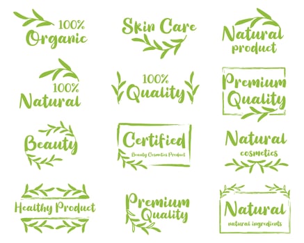 Organic food, natural product, healthy life and farm fresh for food and drink promotion. vector