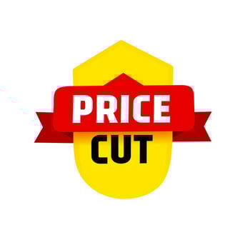 Price cut banner design, modern vector illustration on white background.