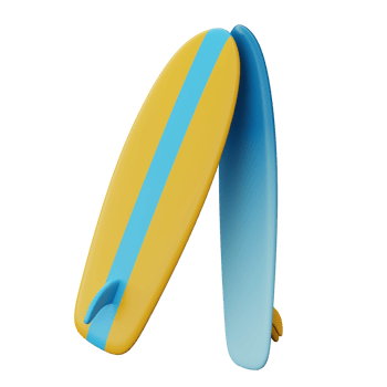 surf board 3d illustration png