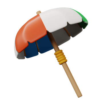 beach umbrella 3d illustration png