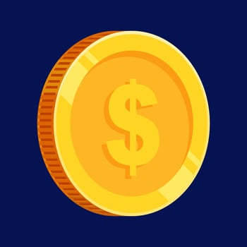 US Dollar Coin Gold Vector