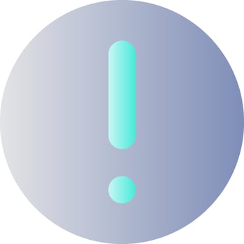 Circular shaped exclamation mark flat gradient color ui icon. Warning. Notification alert. Simple filled pictogram. GUI, UX design for mobile application. Vector isolated RGB illustration