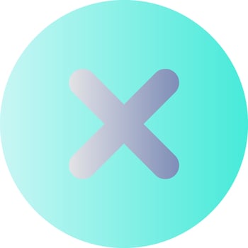 Delete button flat gradient color ui icon. Alert error. Toolbar control. Cancel upload. Menu command. Simple filled pictogram. GUI, UX design for mobile application. Vector isolated RGB illustration
