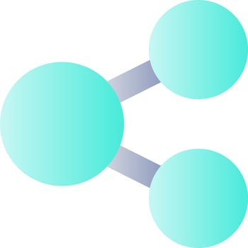 Share flat gradient color ui icon. Button for social networking service. Spread dot in two directions. Simple filled pictogram. GUI, UX design for mobile application. Vector isolated RGB illustration