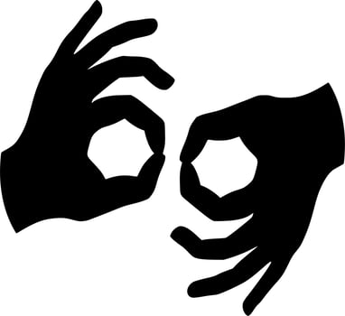 Vector silhouette of fingers symbol on white background