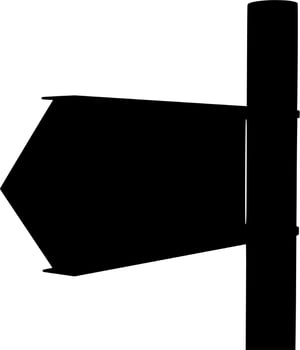 Vector silhouette of signpost on white background
