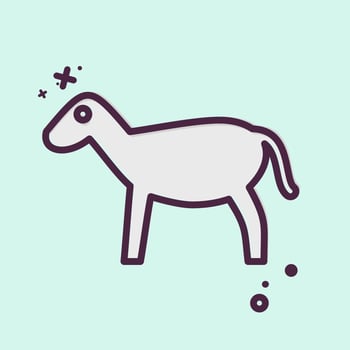Icon Goat. related to Eid Al Adha symbol. MBE Style. simple design editable. simple illustration vector