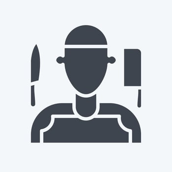 Icon Butcher. related to Eid Al Adha symbol. glyph style. simple design editable. simple illustration vector