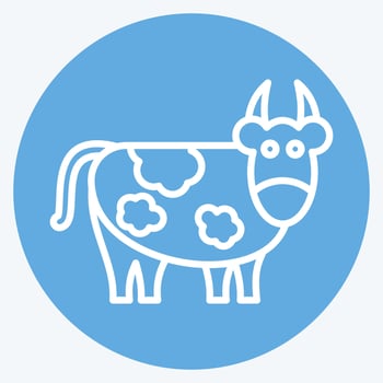 Icon Cow. related to Eid Al Adha symbol. Blue Eyes Style. simple design editable. simple illustration vector
