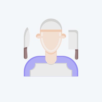 Icon Butcher. related to Eid Al Adha symbol. Flat Style. simple design editable. simple illustration vector