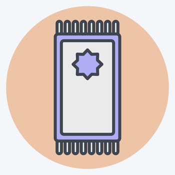 Icon Prayer Mat. related to Eid Al Adha symbol. Color Mate Style. simple design editable. simple illustration vector