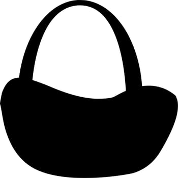 Vector silhouette of basket on white background