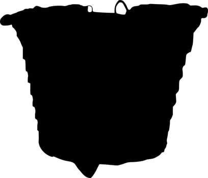 Vector silhouette of basket on white background