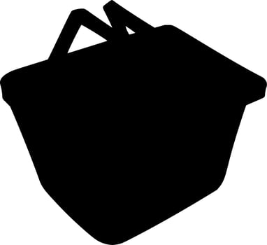 Vector silhouette of basket on white background