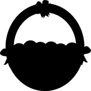 Vector silhouette of basket on white background
