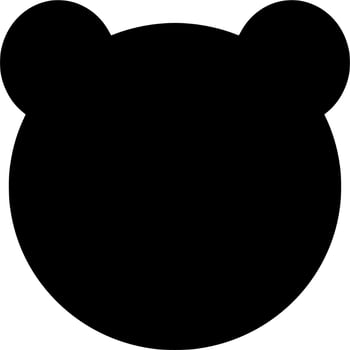 Vector silhouette of bear on white background