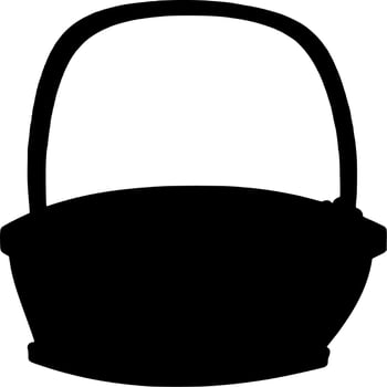 Vector silhouette of basket on white background