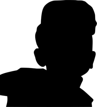 Vector silhouette of boy on white background