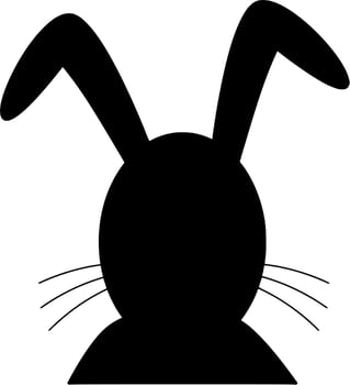 Vector silhouette of bunny on white background