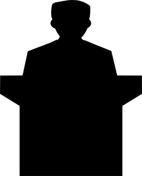Vector silhouette of conference on white background