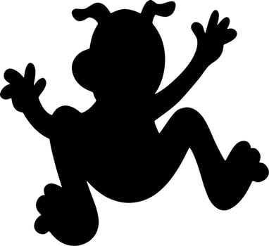 Vector silhouette of dog on white background