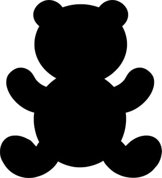 Vector silhouette of panda on white background