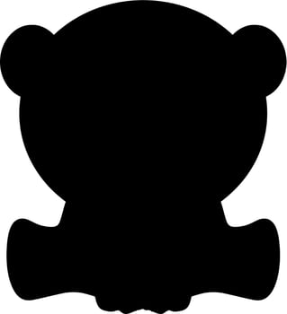 Vector silhouette of panda on white background