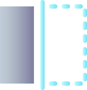 Crop video length flat gradient color ui icon. Splitting clip. Cut duration. Film editor instrument. Simple filled pictogram. GUI, UX design for mobile application. Vector isolated RGB illustration
