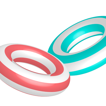 Colorful summer swim rings png