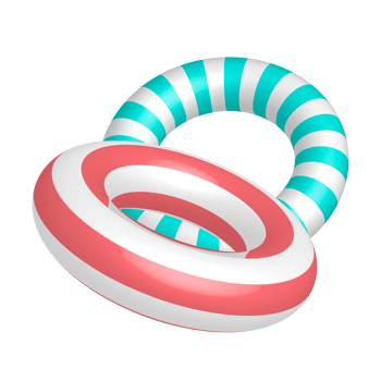 Colorful summer swim rings png